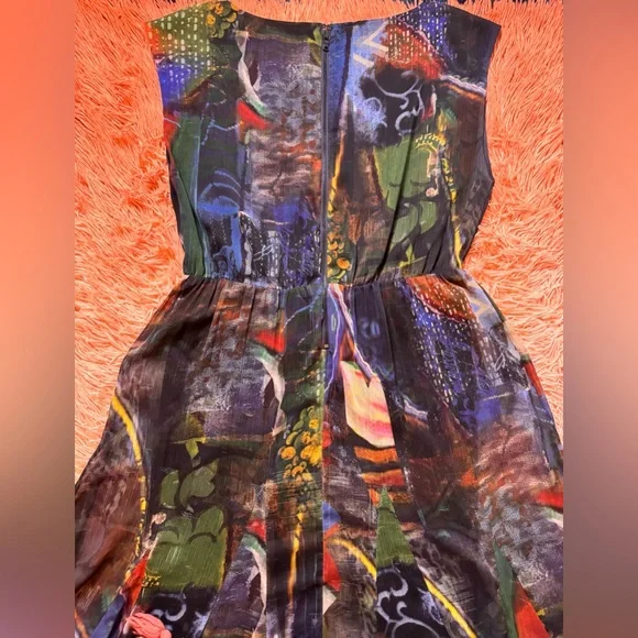 Alice+Olivia A-line Maxi Multicolor Sleeveless Dress. Size M - Picture 3 of 11